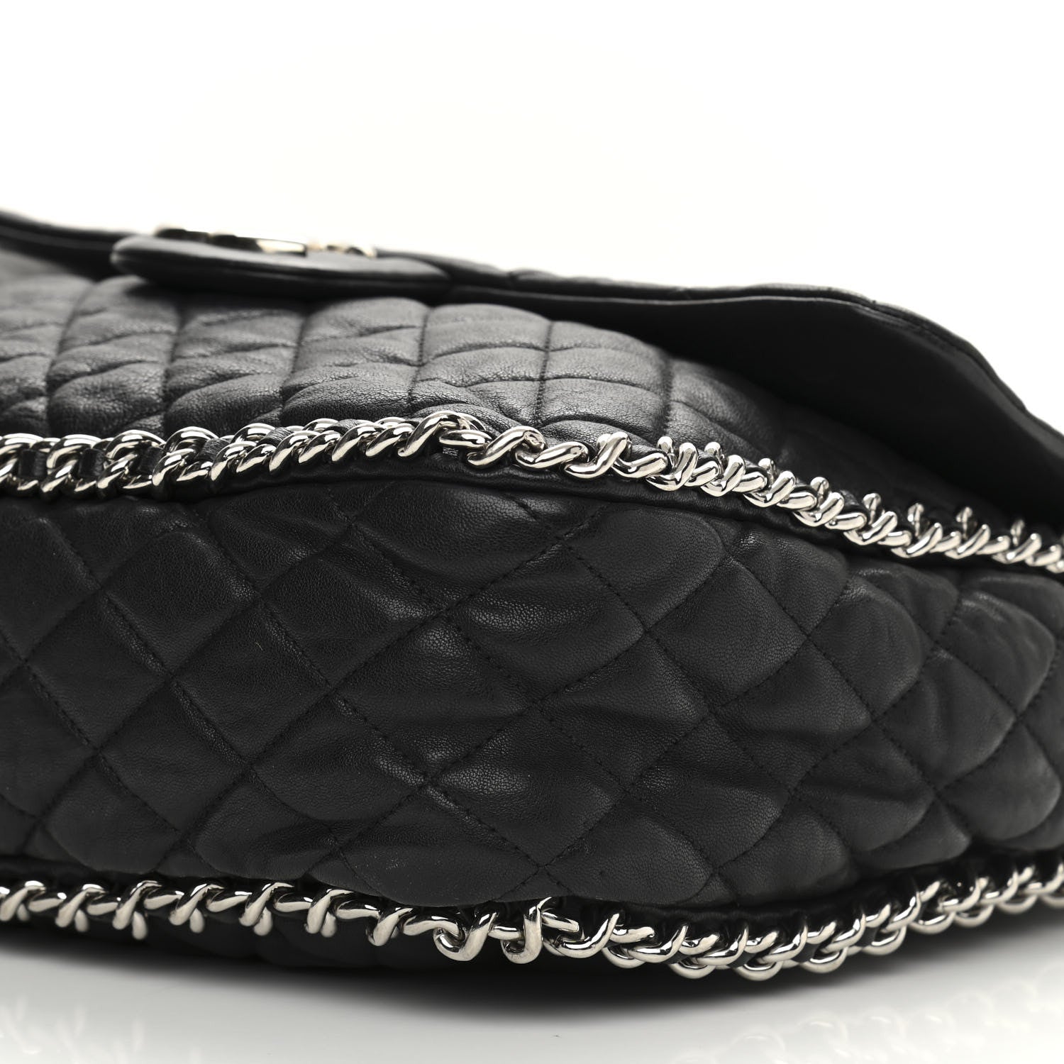 Chanel Washed Lambskin Quilted Maxi Chain Around Flap Black 10 of 12