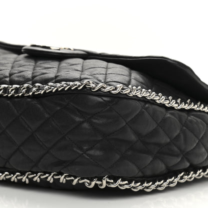 Chanel Washed Lambskin Quilted Maxi Chain Around Flap Black 10 of 12