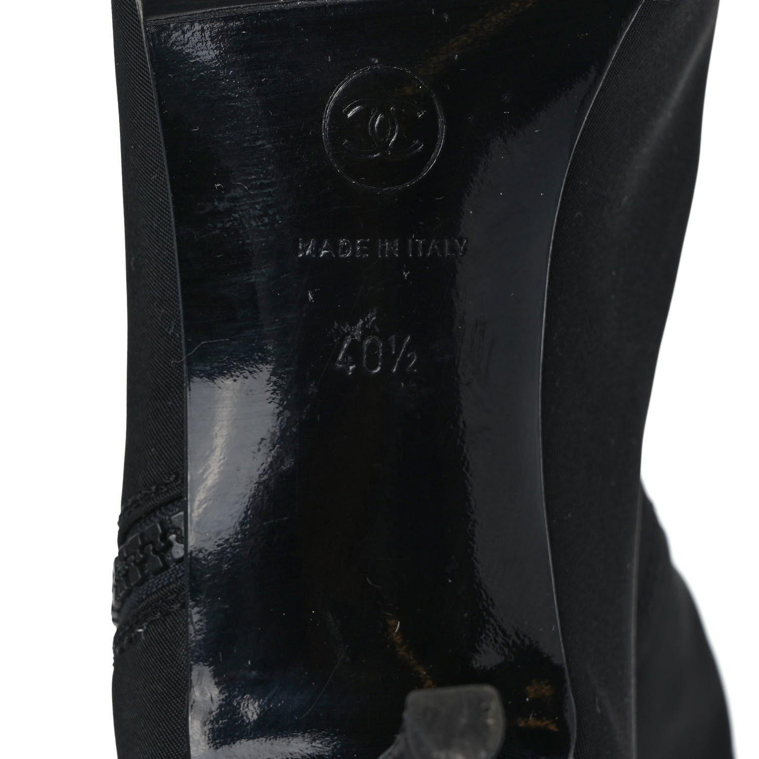 Chanel Nylon Camellia Zip Short Boots 40.5 Black 6 of 7
