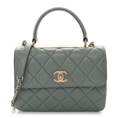Chanel Lambskin Quilted Small Trendy CC Flap Dual Handle Bag Light Grey 1 of 10