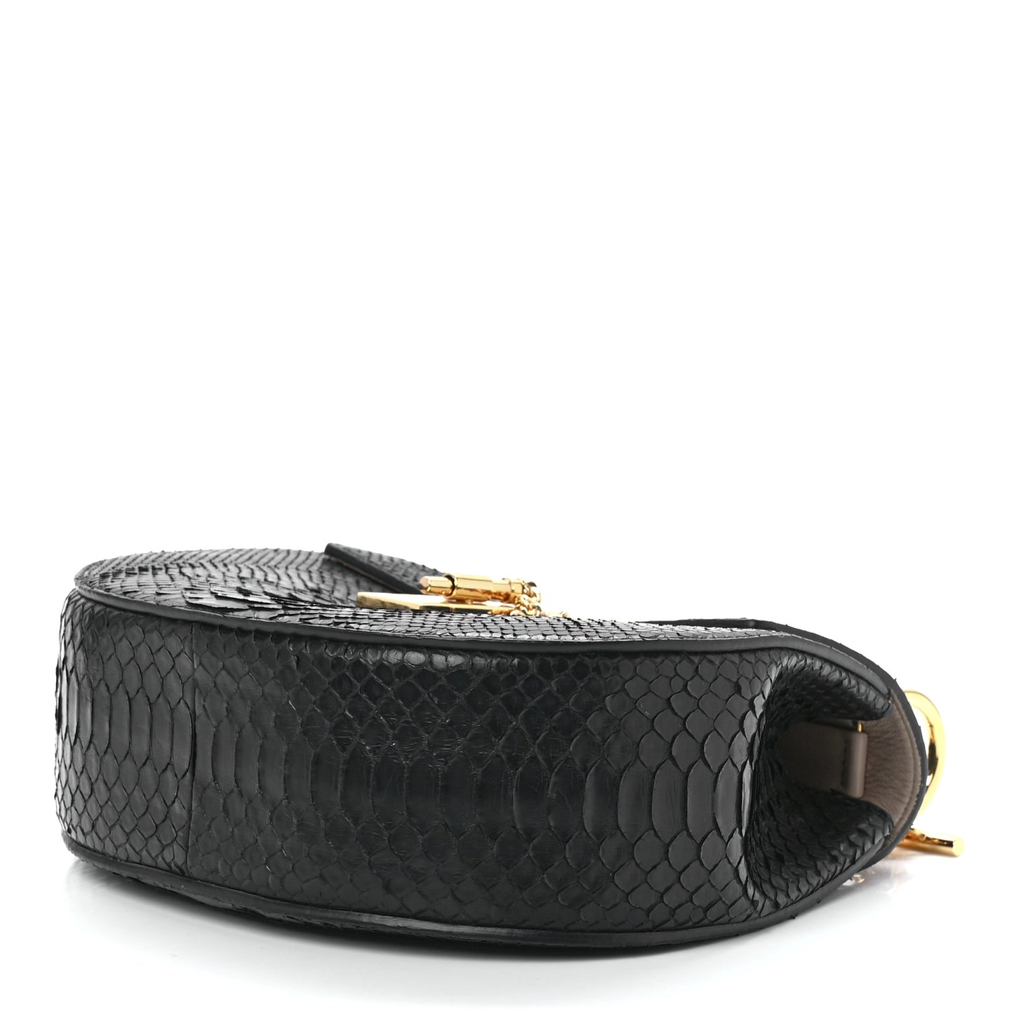 Snakeskin Drew Shoulder Bag Black
