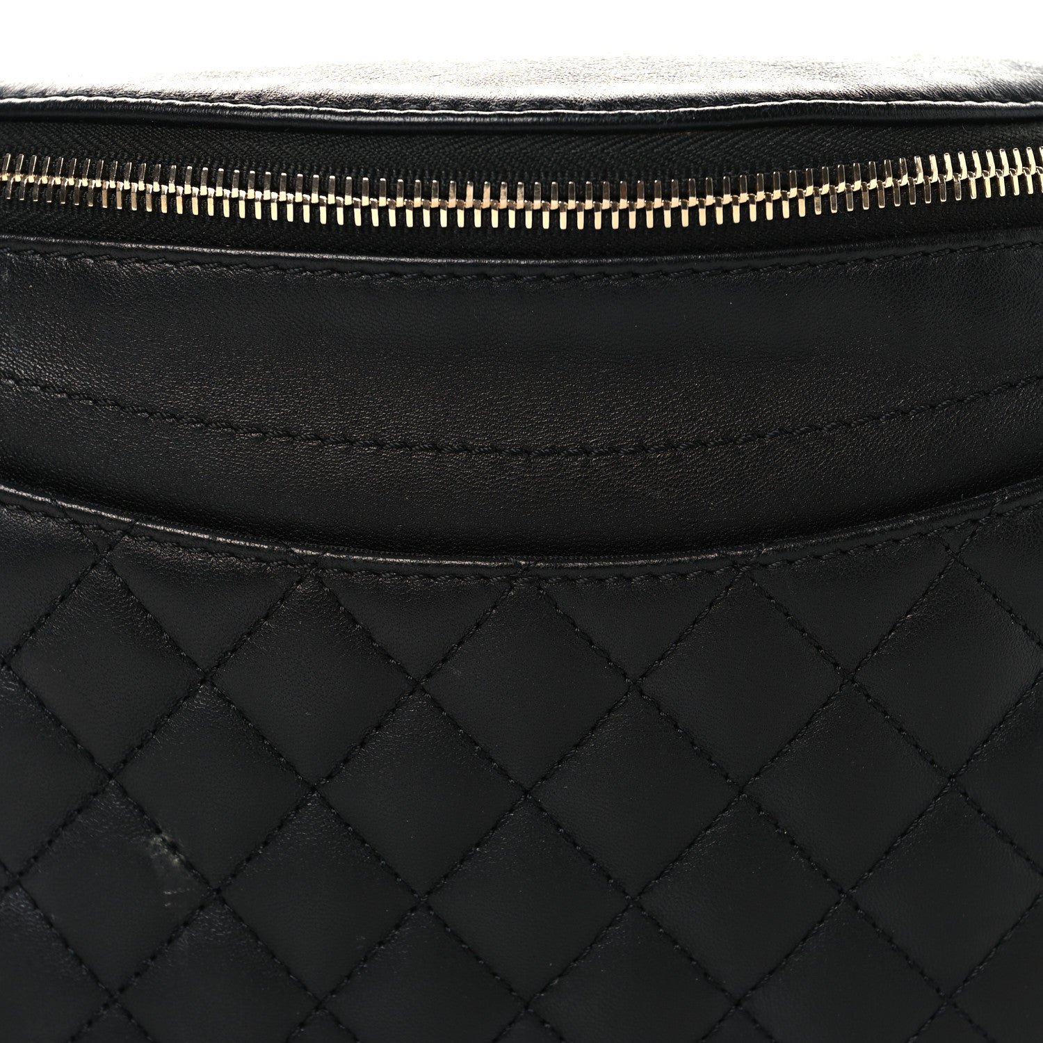Chanel Lambskin Quilted Waist Bag Fanny Pack Black 8 of 10