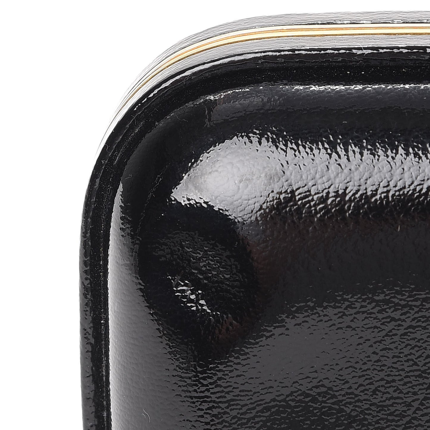 Patent Crystal Skull Small Box Clutch Black