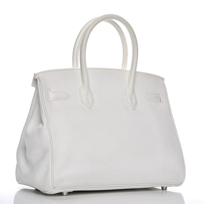 Hermes Taurillon Clemence Birkin 30 White 3 of 33