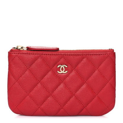 Chanel Caviar Quilted Small Cosmetic Case Dark Pink 1 of 10