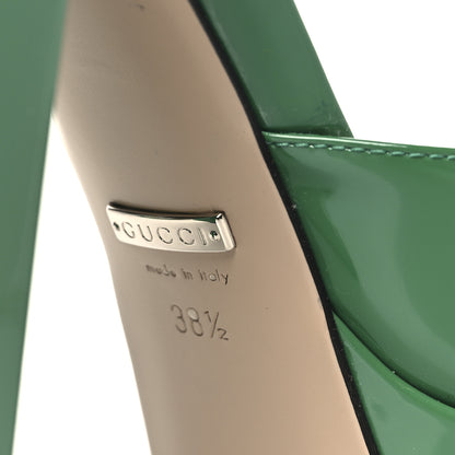 Gucci Patent Crystal Double G Platform Pumps 38.5 New Shamarock 8 of 10