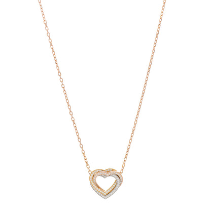 Cartier 18K Pink Yellow White Gold Diamond Trinity Heart Paved Pendant Necklace 1 of 4
