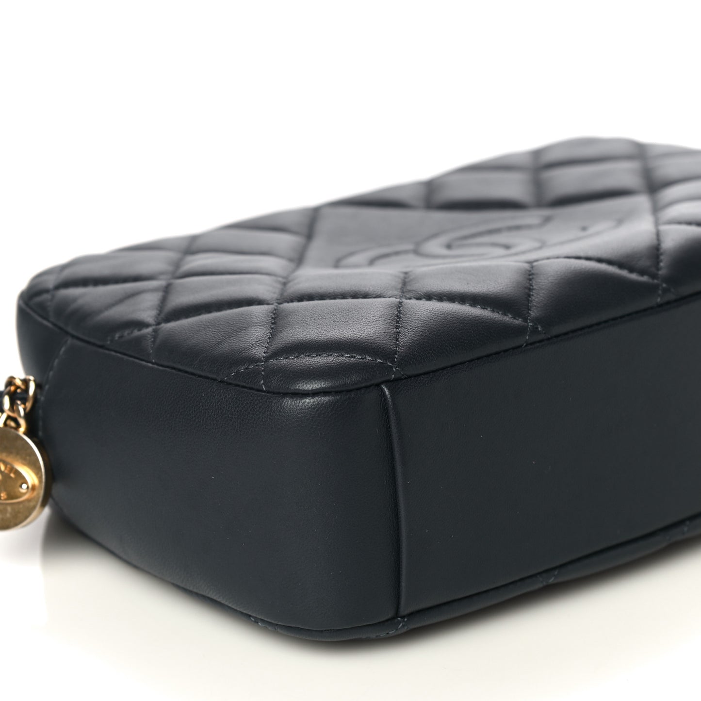 Lambskin Diamond CC Small Camera Case Dark Blue