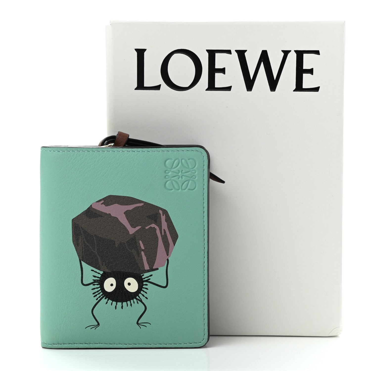 Loewe X SPIRITED AWAY Calfskin Susuwatari Compact Zip Wallet Fresh Mint 9 of 9