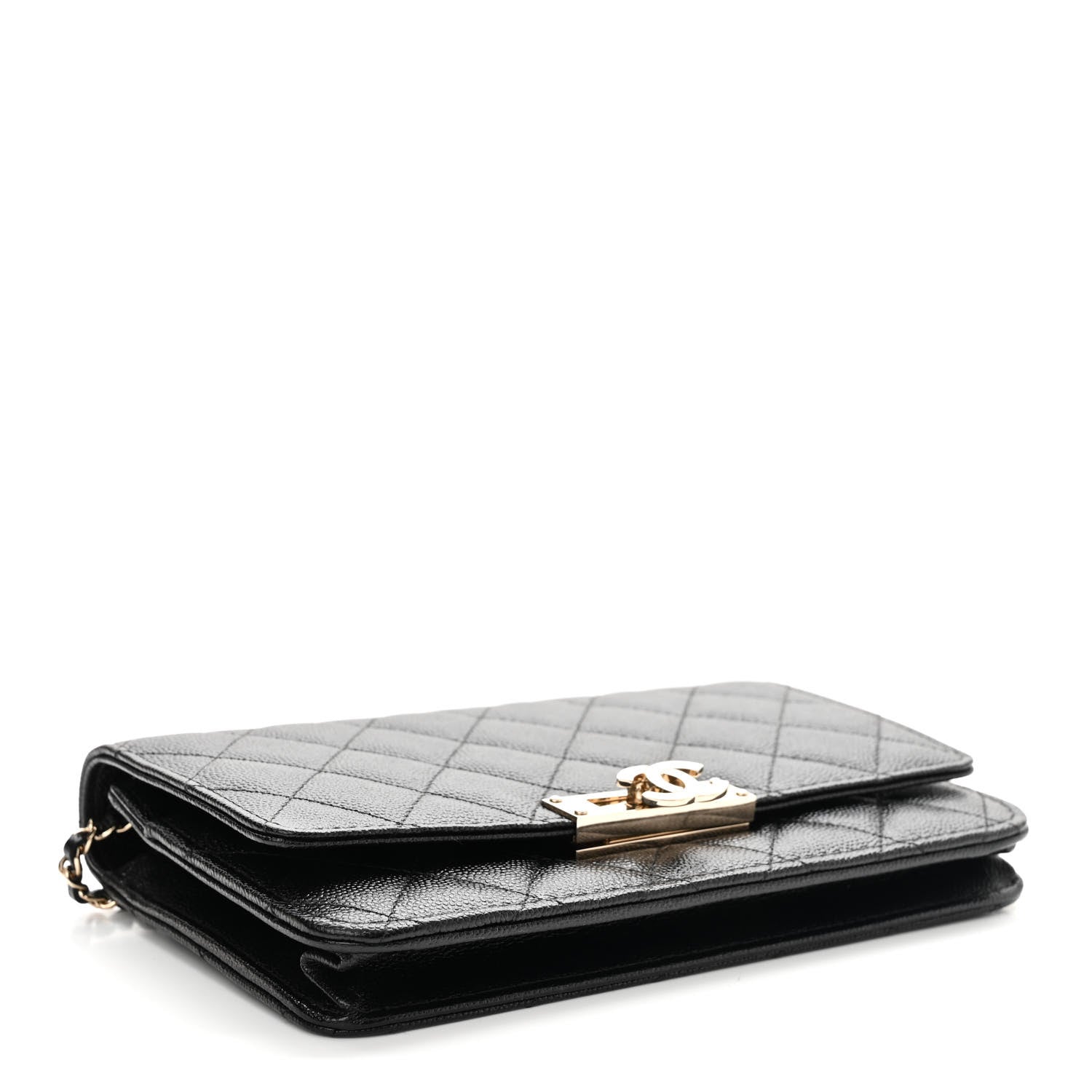 Chanel Caviar Quilted Golden Class Wallet On Chain WOC Black 4 of 12