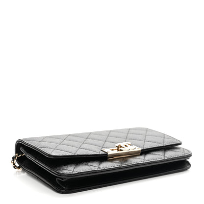 Chanel Caviar Quilted Golden Class Wallet On Chain WOC Black 4 of 12