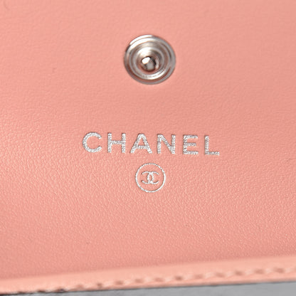 Chanel Goatskin Camellia Embossed Flap Card Holder Pink 6 of 9