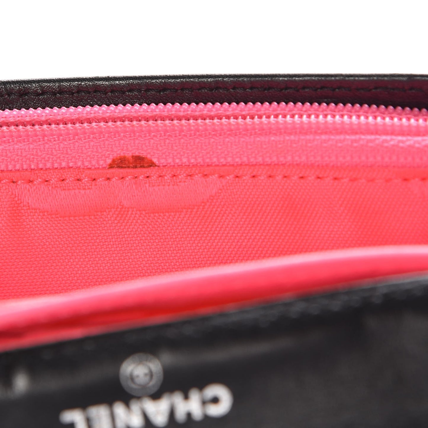 Calfskin Quilted Cambon Flap Wallet Black