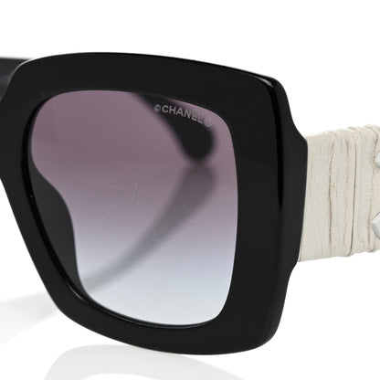 Chanel Acetate Calfskin Square Sunglasses 5474-Q-A Black White 7 of 8