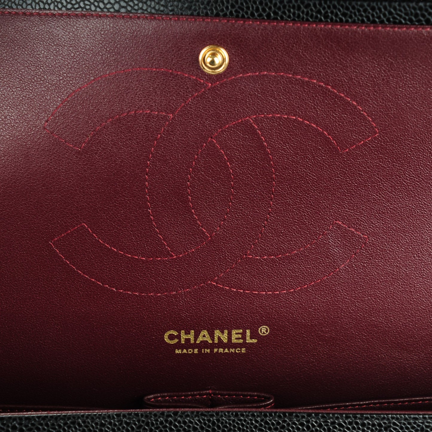 Caviar Quilted Jumbo Double Flap Black
