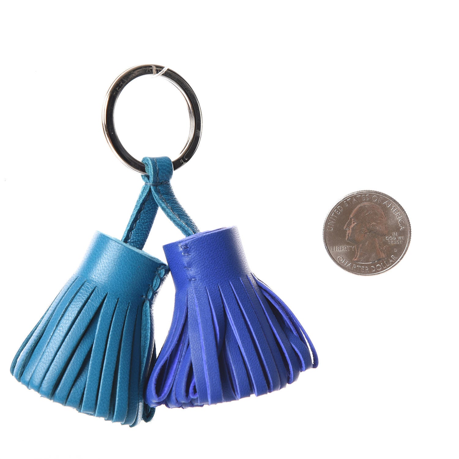 Hermes Lambskin Carmen Uno-Dos Key Holder Cobalt Bleu Electrique 2 of 4