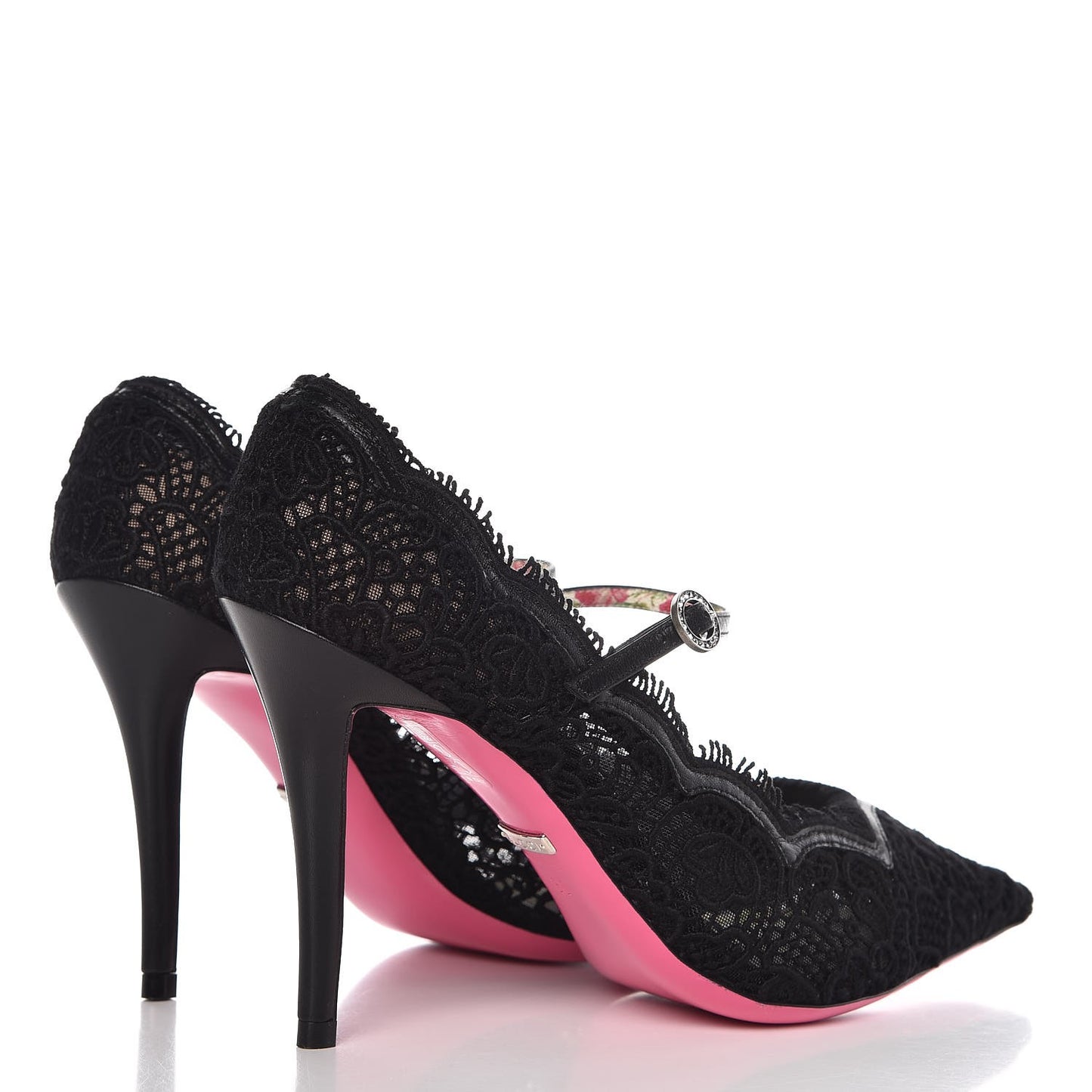 Lace Pizzo Venice Pumps 38 Black