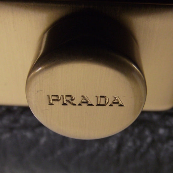 Prada Leather Berlino Sound Clutch Bag Black 9 of 9