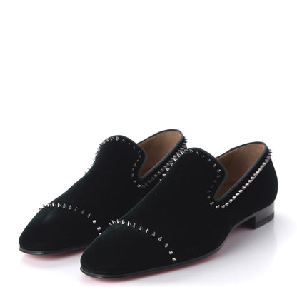 Christian Louboutin Velvet Mens Dandeton Flat Loafers 41 Vosges Dark Gunmetal 3 of 8