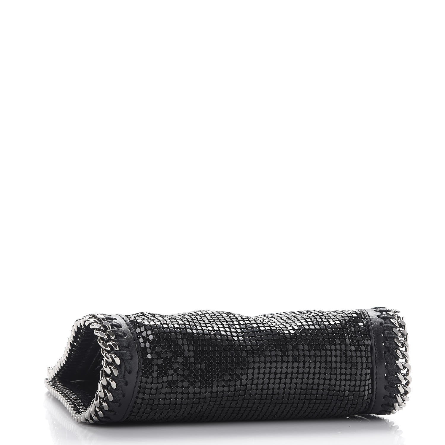 Stella McCartney Crystal Stones Tiny Fold Over Falabella Black 5 of 11