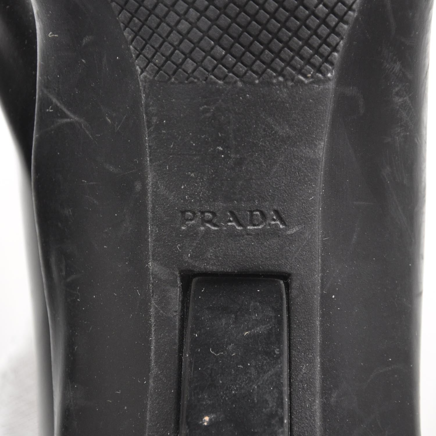 Prada Spazzolato Heels 37 Black 6 of 6