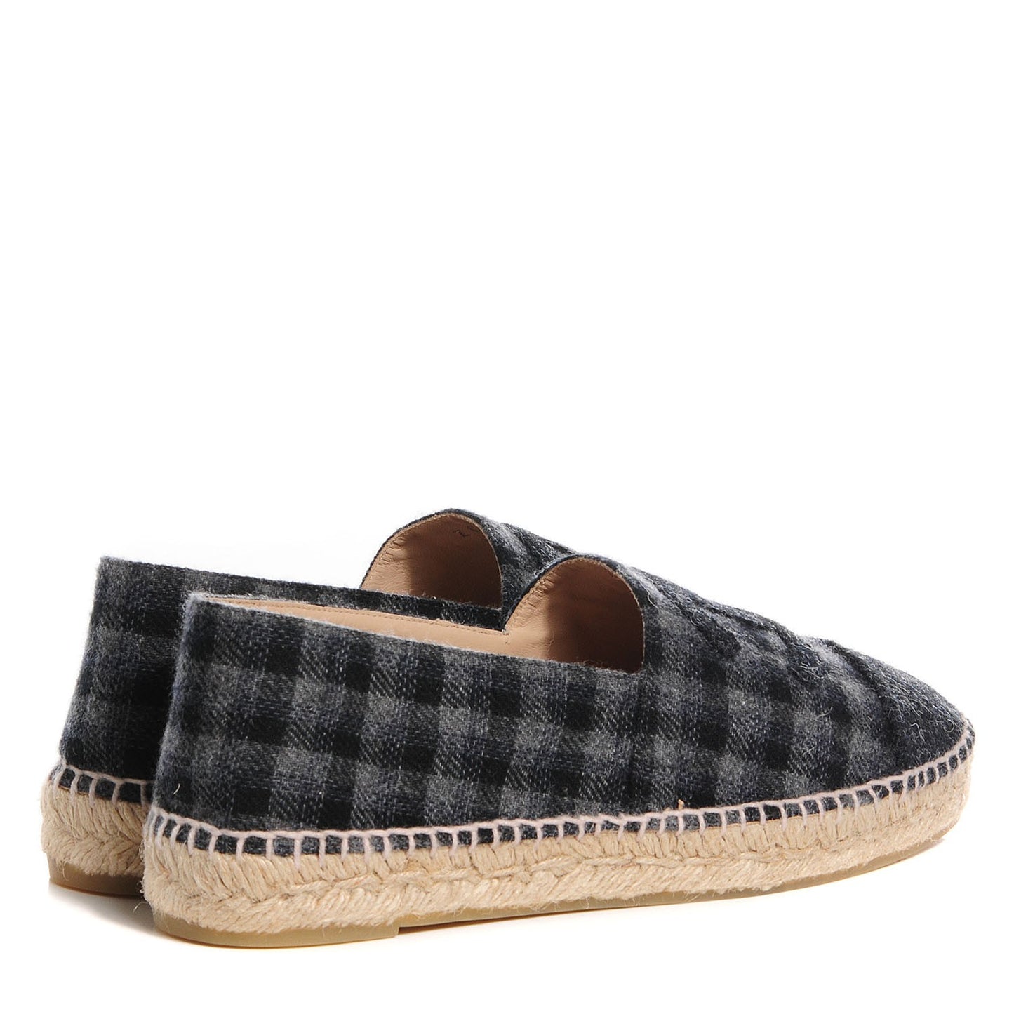Plaid Fabric CC Espadrilles 41 Grey