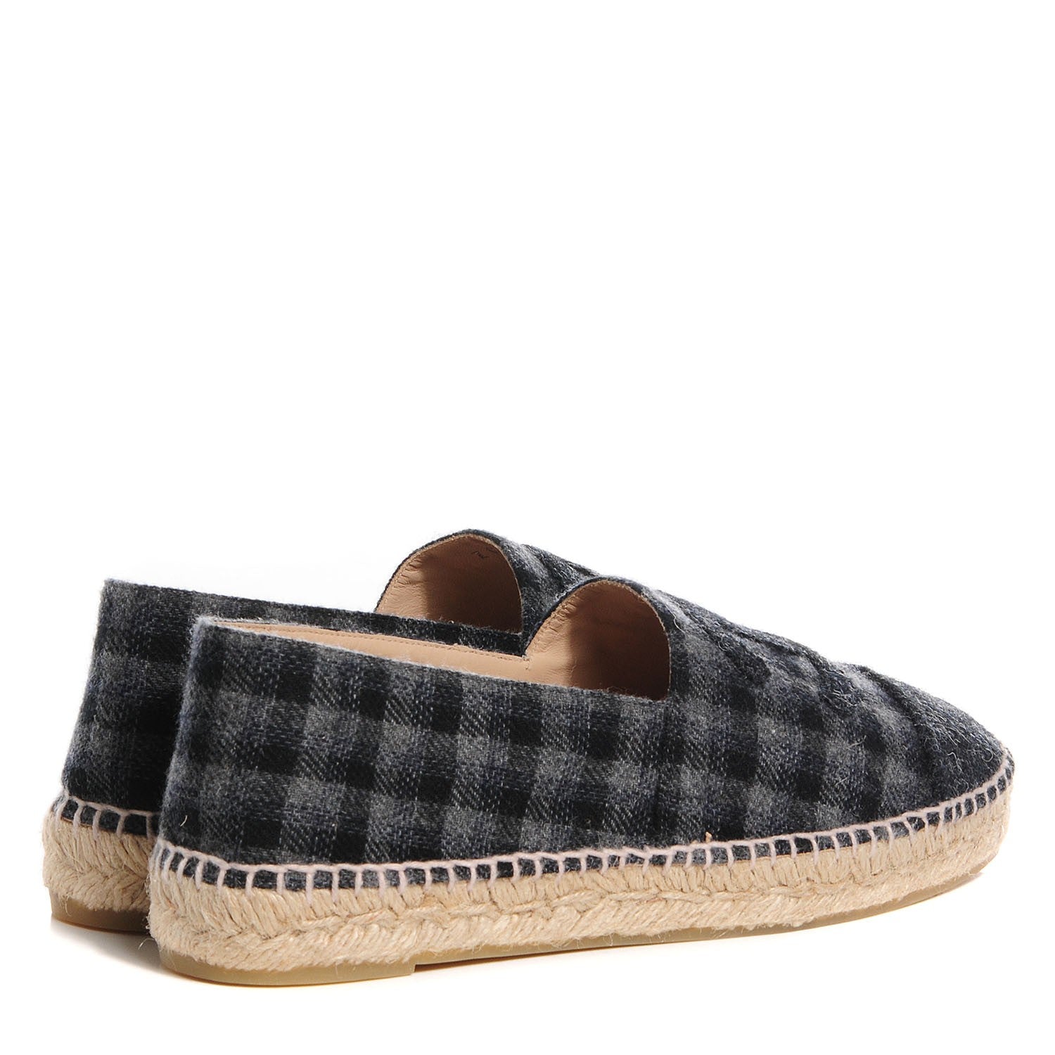 Chanel Plaid Fabric CC Espadrilles 41 Grey 4 of 6