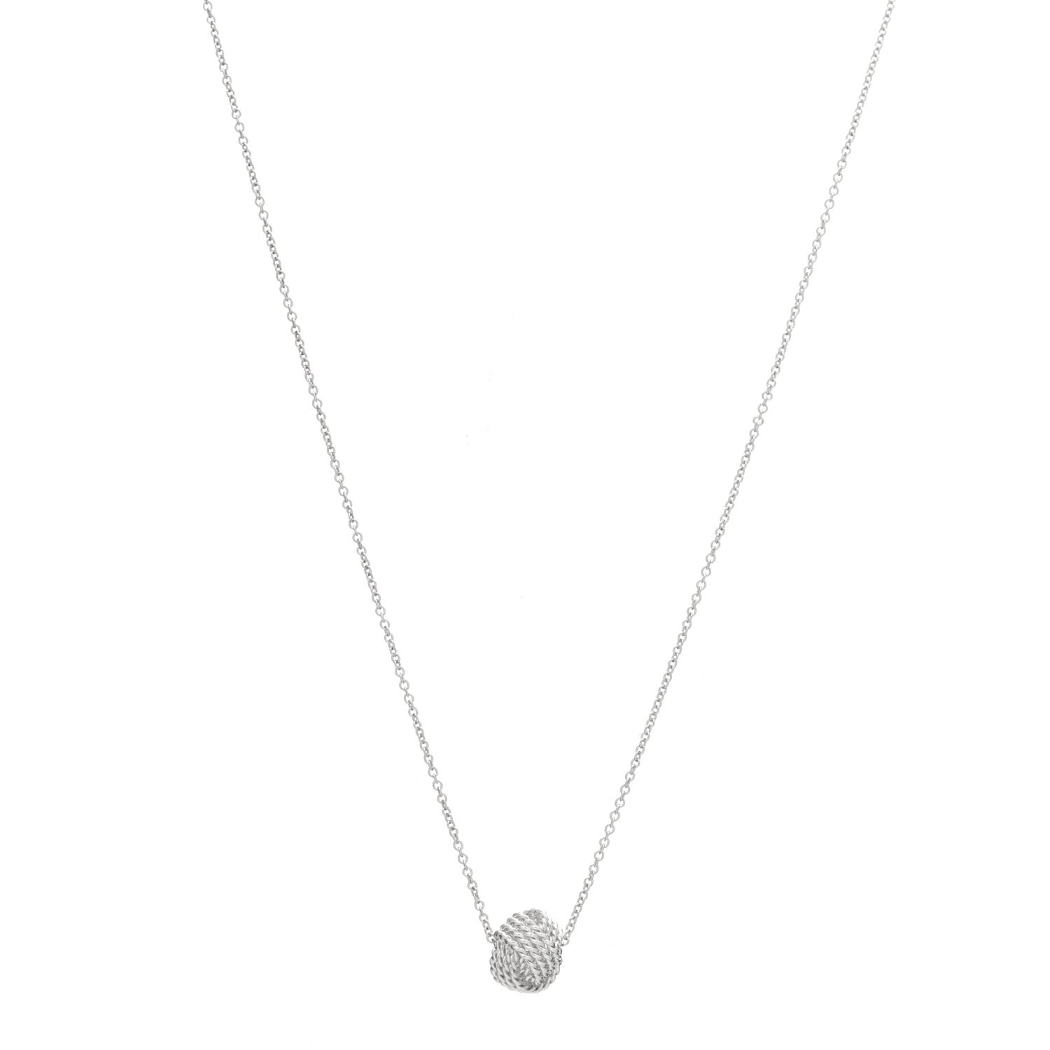 Tiffany Sterling Silver Twist Knot Pendant Necklace 1 of 5