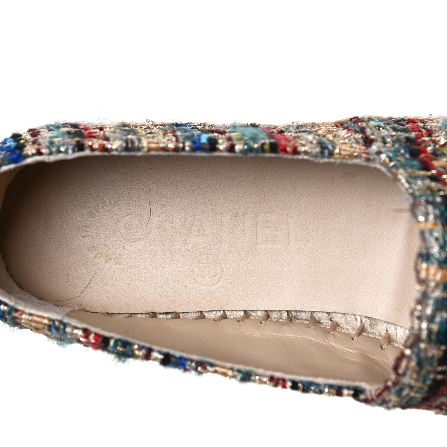 Chanel Tweed Grosgrain CC Espadrilles 36 Multicolor Black 10 of 12