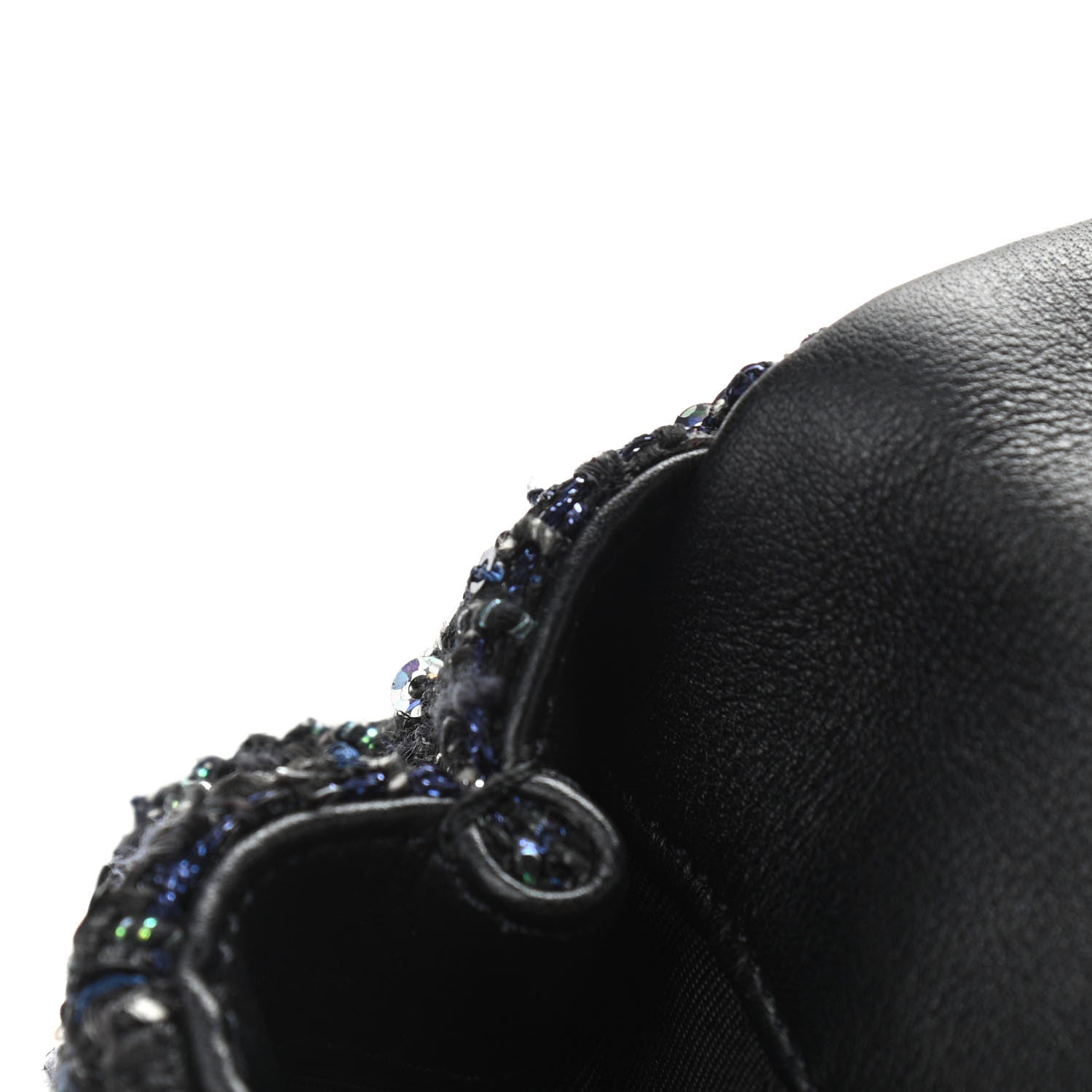 Chanel Tweed Medium Pearl Handle Flap Black Ecru 13 of 15