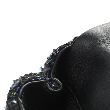 Chanel Tweed Medium Pearl Handle Flap Black Ecru 13 of 15
