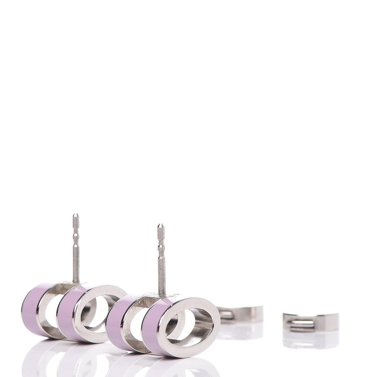 Silver Lacquered Pop H Earrings Rose Candeur