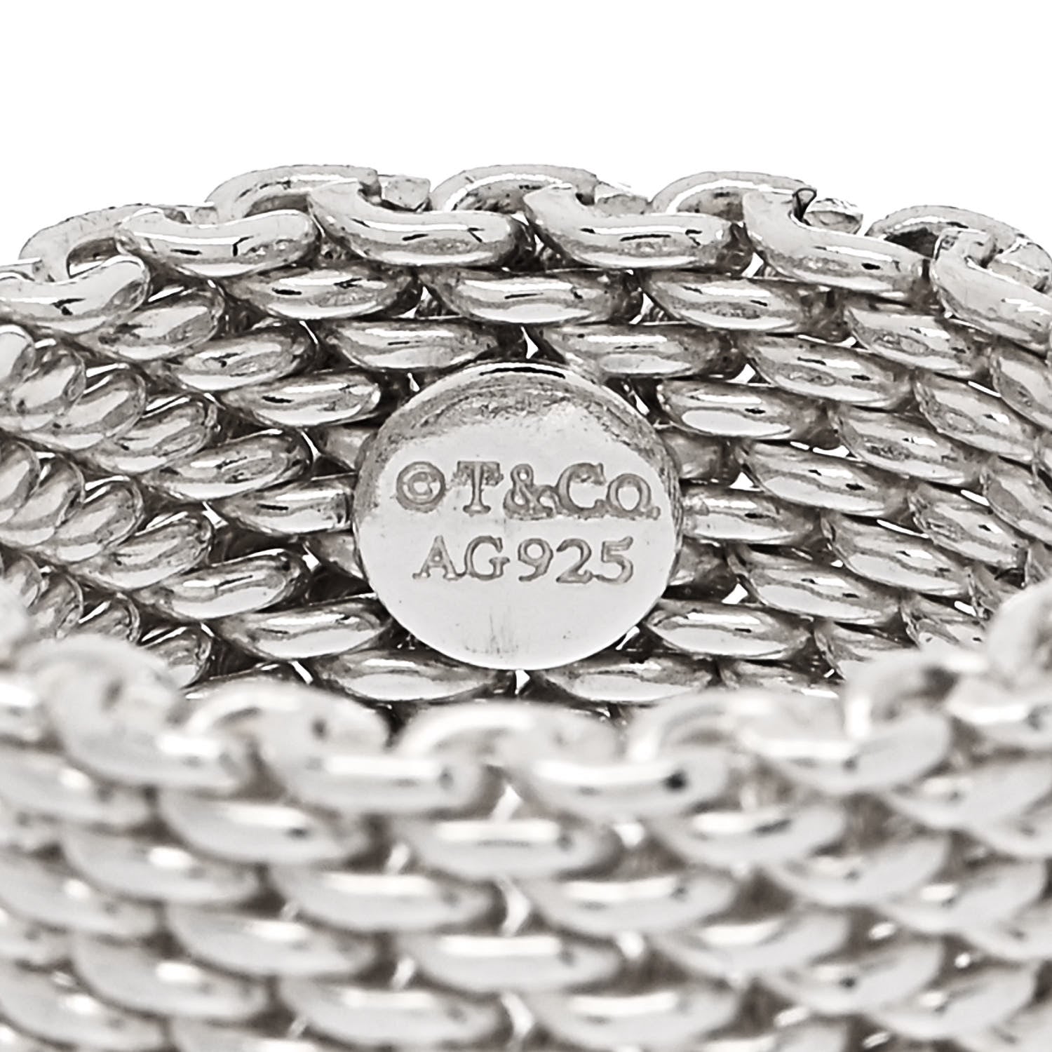 Tiffany Sterling Silver Somerset Mesh Ring 55 7.25 4 of 4