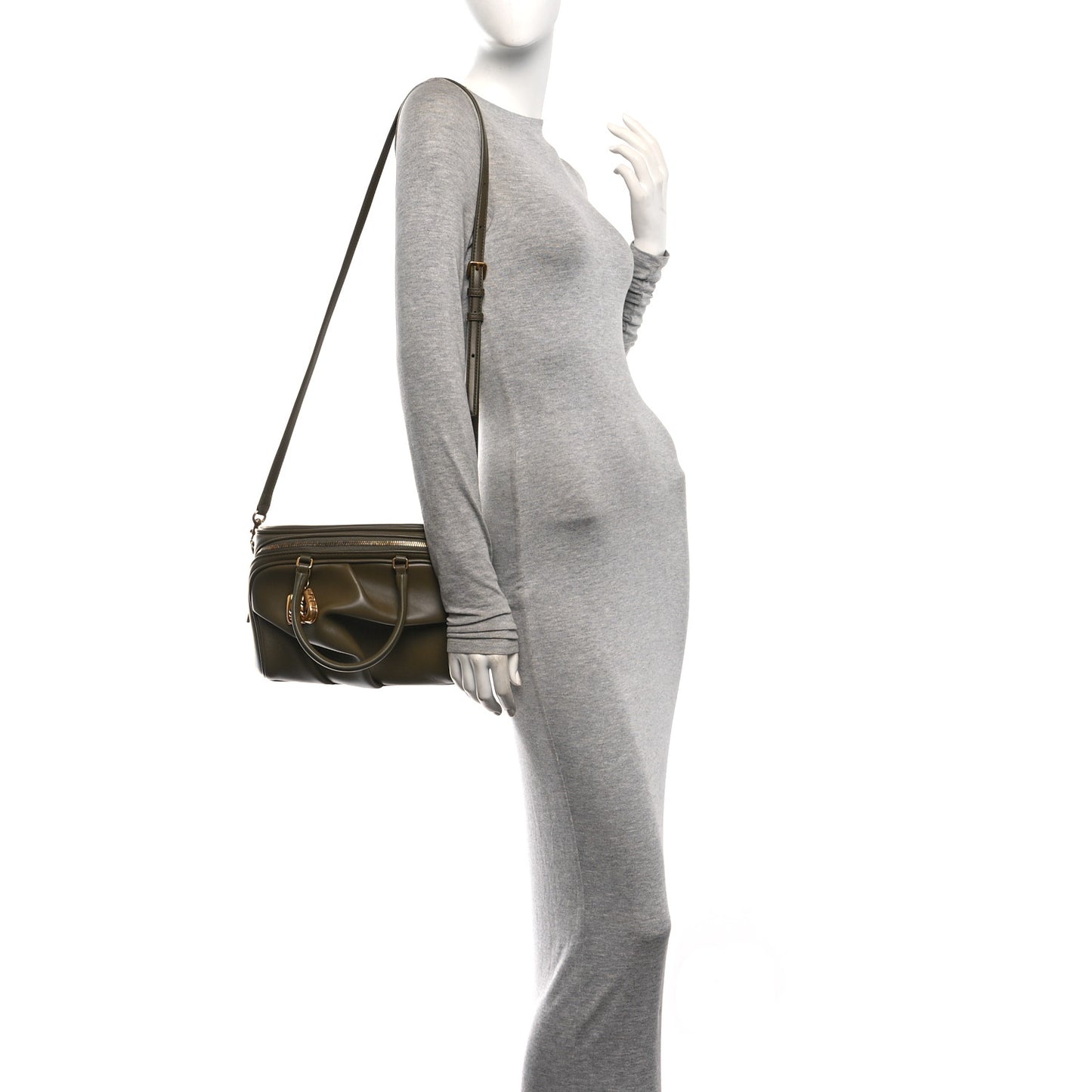 Lambskin Small The Wave Bag Olive