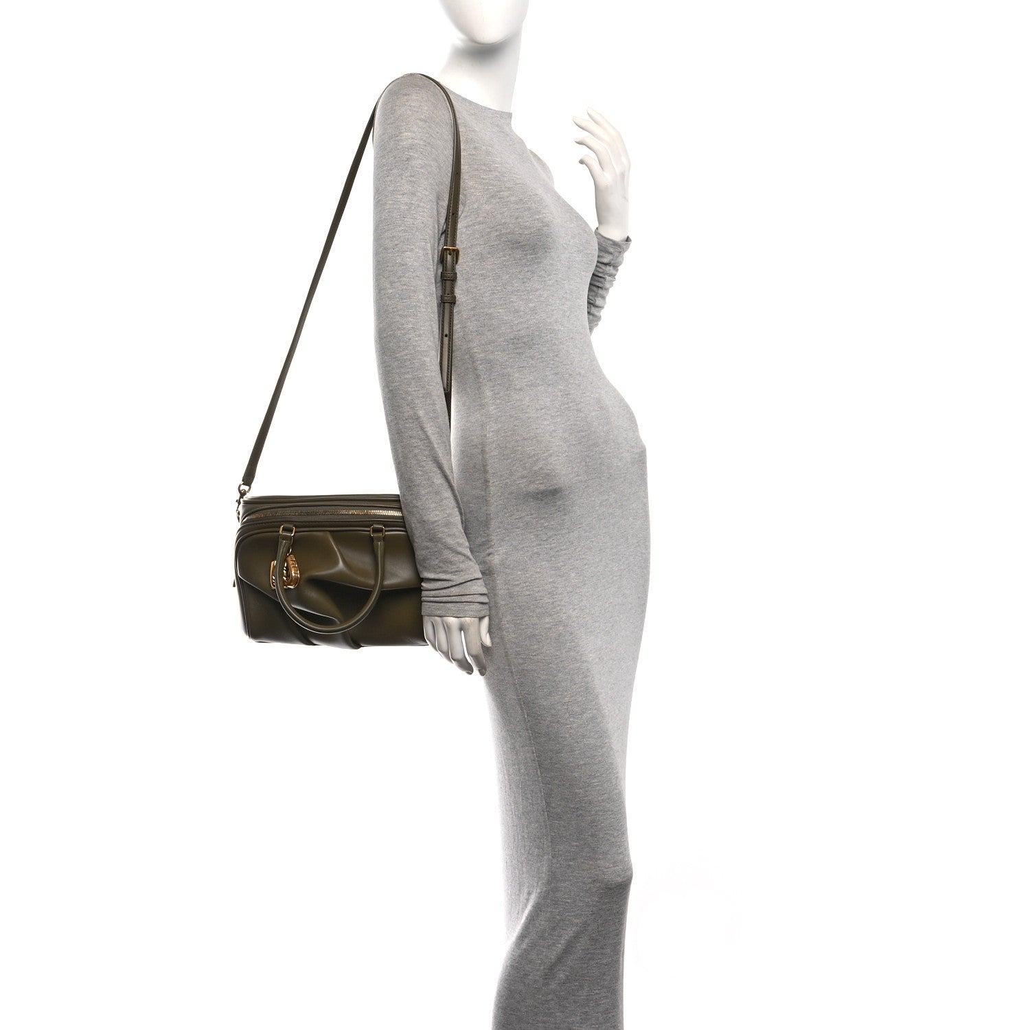 Marc Jacobs Lambskin Small The Wave Bag Olive 2 of 9