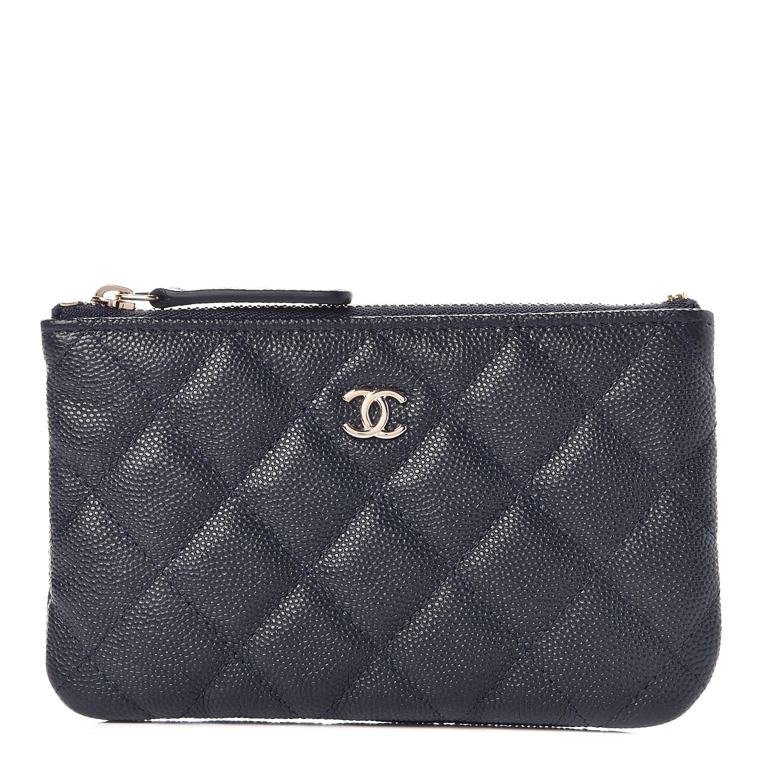 Chanel Caviar Quilted Small Cosmetic Case Navy 1 of 8