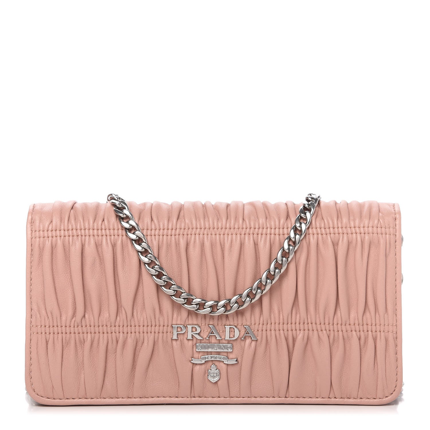 Prada Nappa Gaufre Wallet On Chain Orchidea 1 of 10