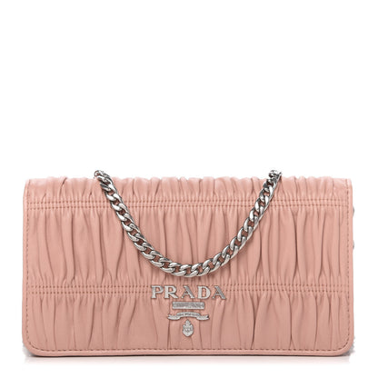 Prada Nappa Gaufre Wallet On Chain Orchidea 1 of 10