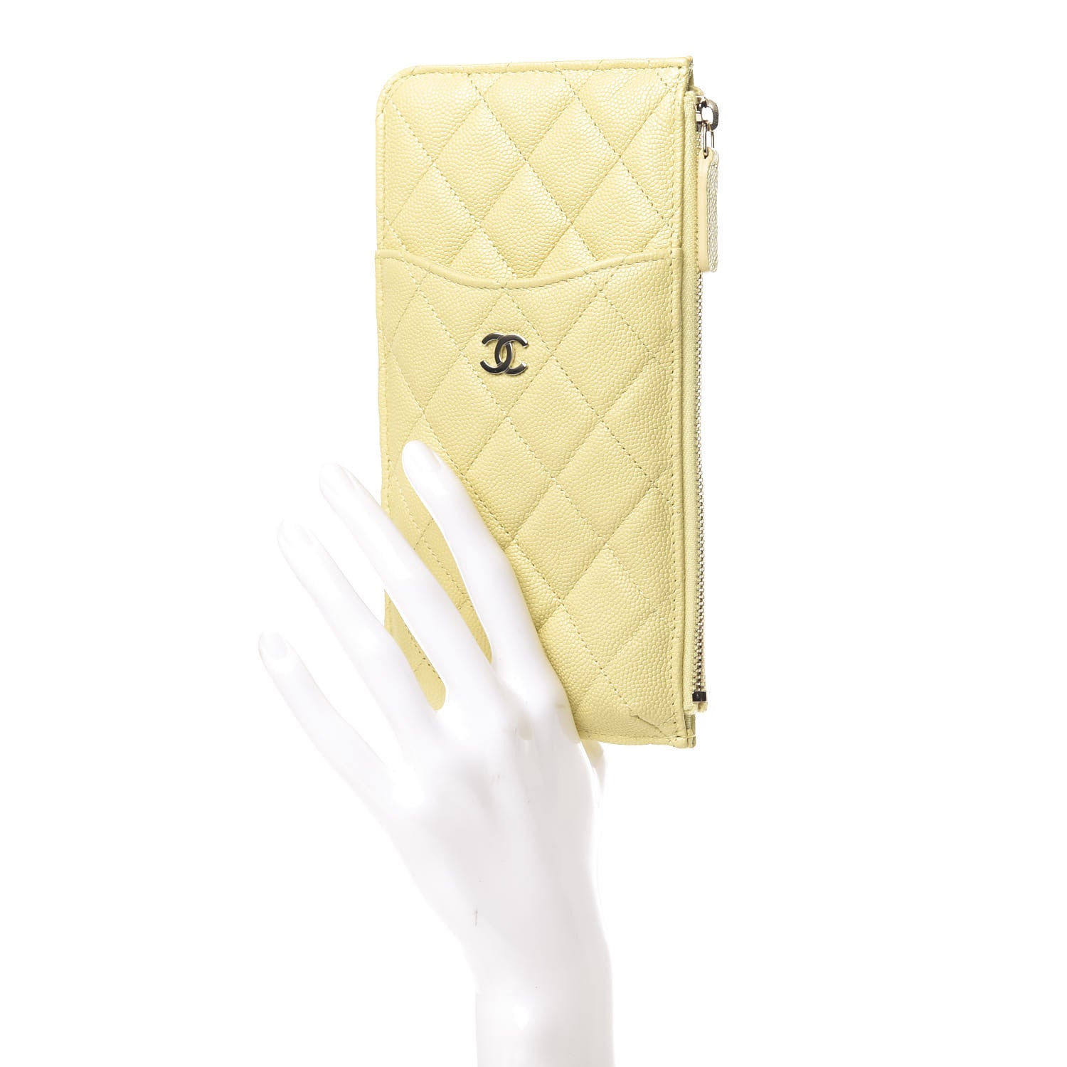 Chanel Iridescent Caviar Quilted Classic iPhone Pouch Yellow 2 of 8
