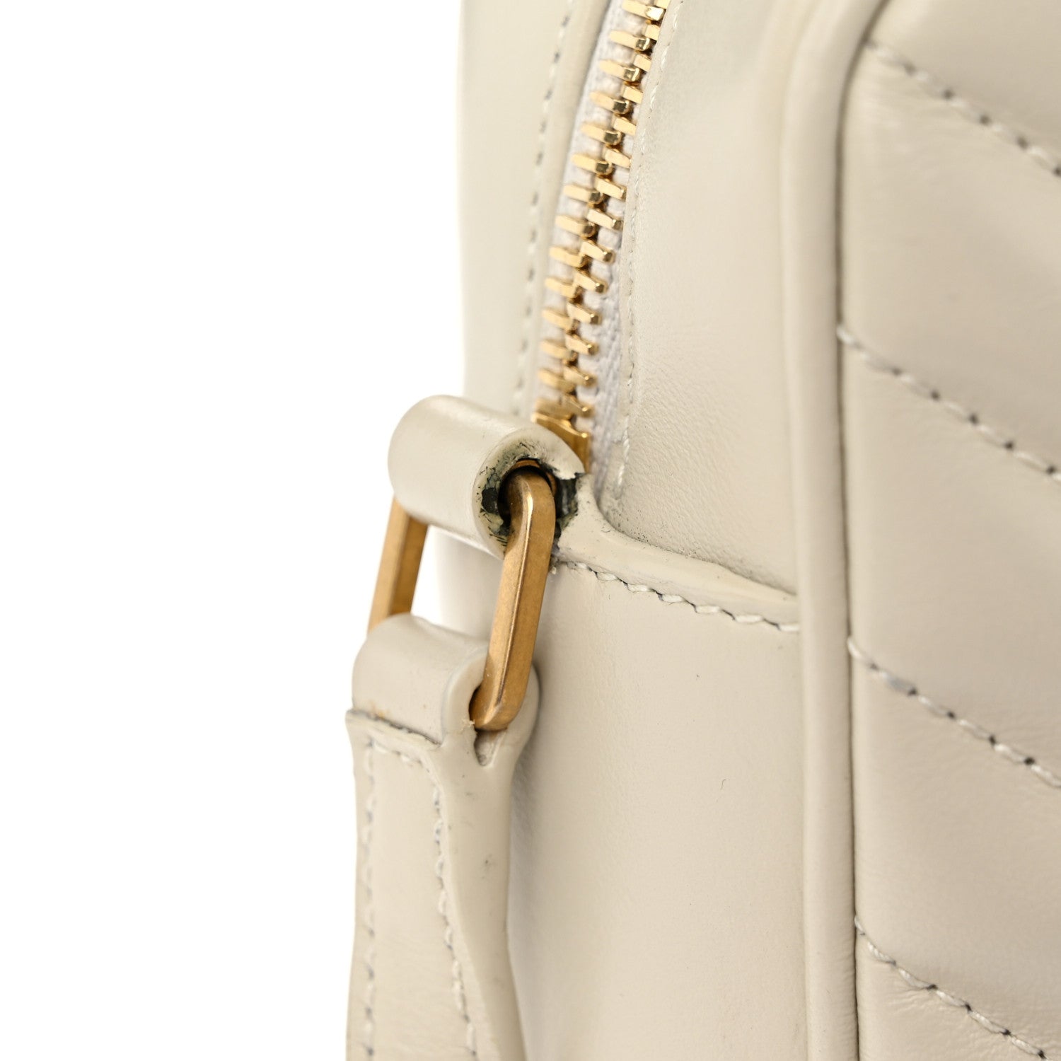 Saint Laurent Calfskin Matelasse Monogram Lou Camera Bag Crema Soft 12 of 12