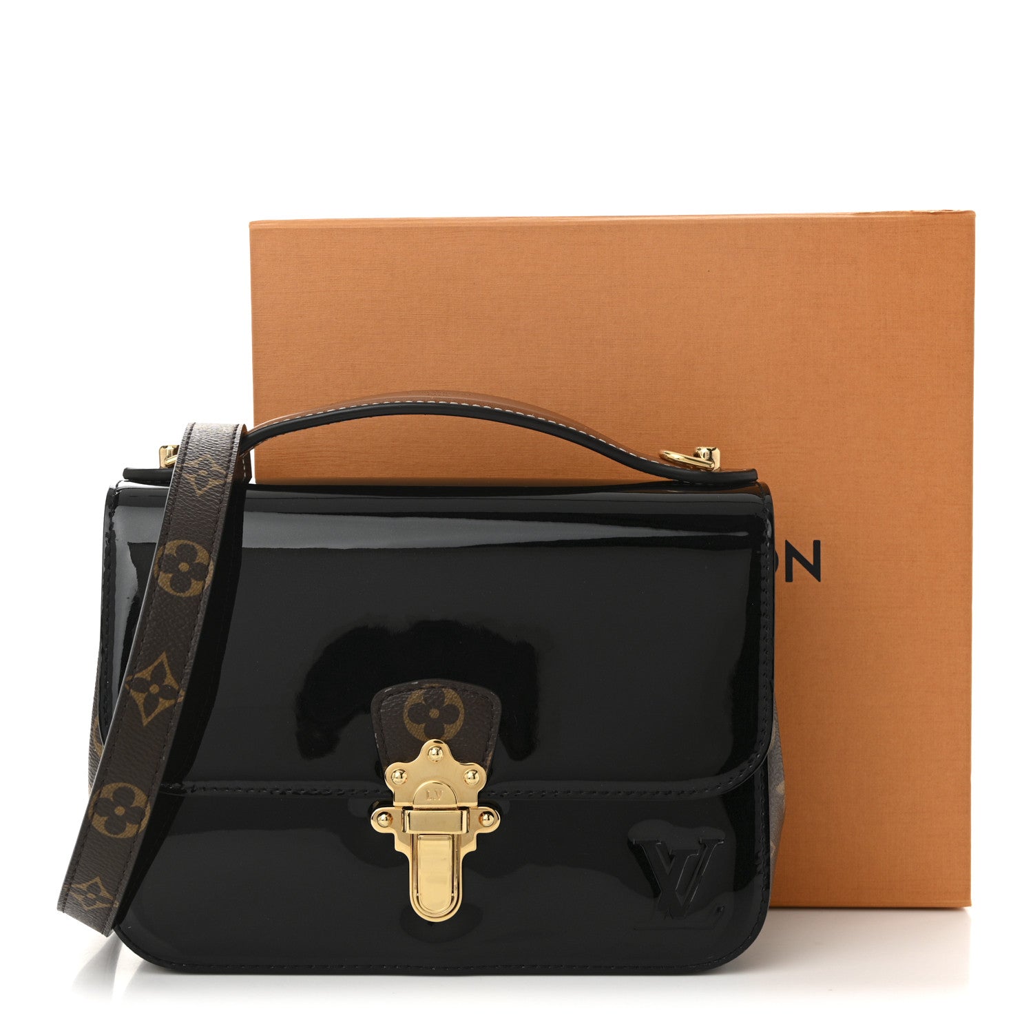 Louis Vuitton Patent Calfskin Monogram Cherrywood BB Black 11 of 11