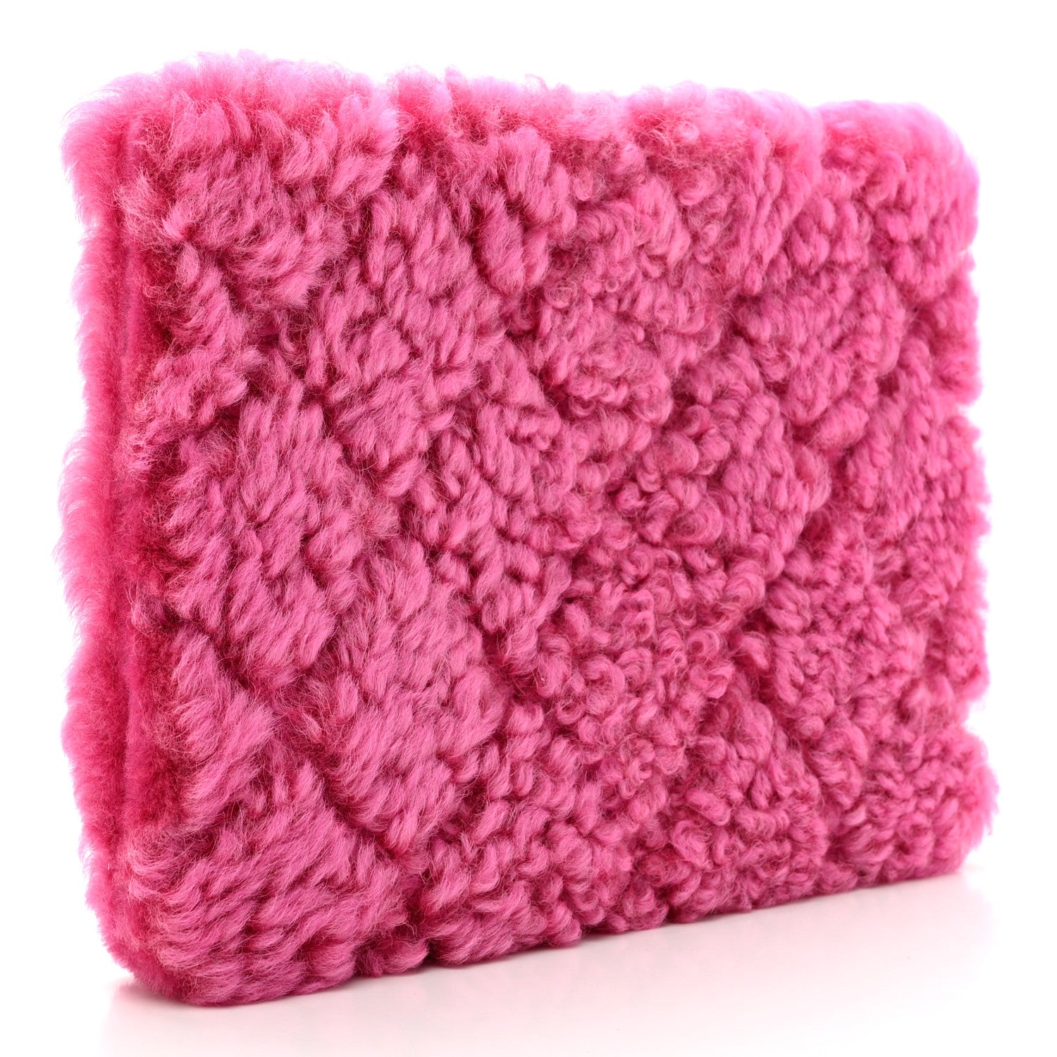 Chanel Shearling Sheepskin Large Chanel 19 Cosmetic Case Pink 2 of 6