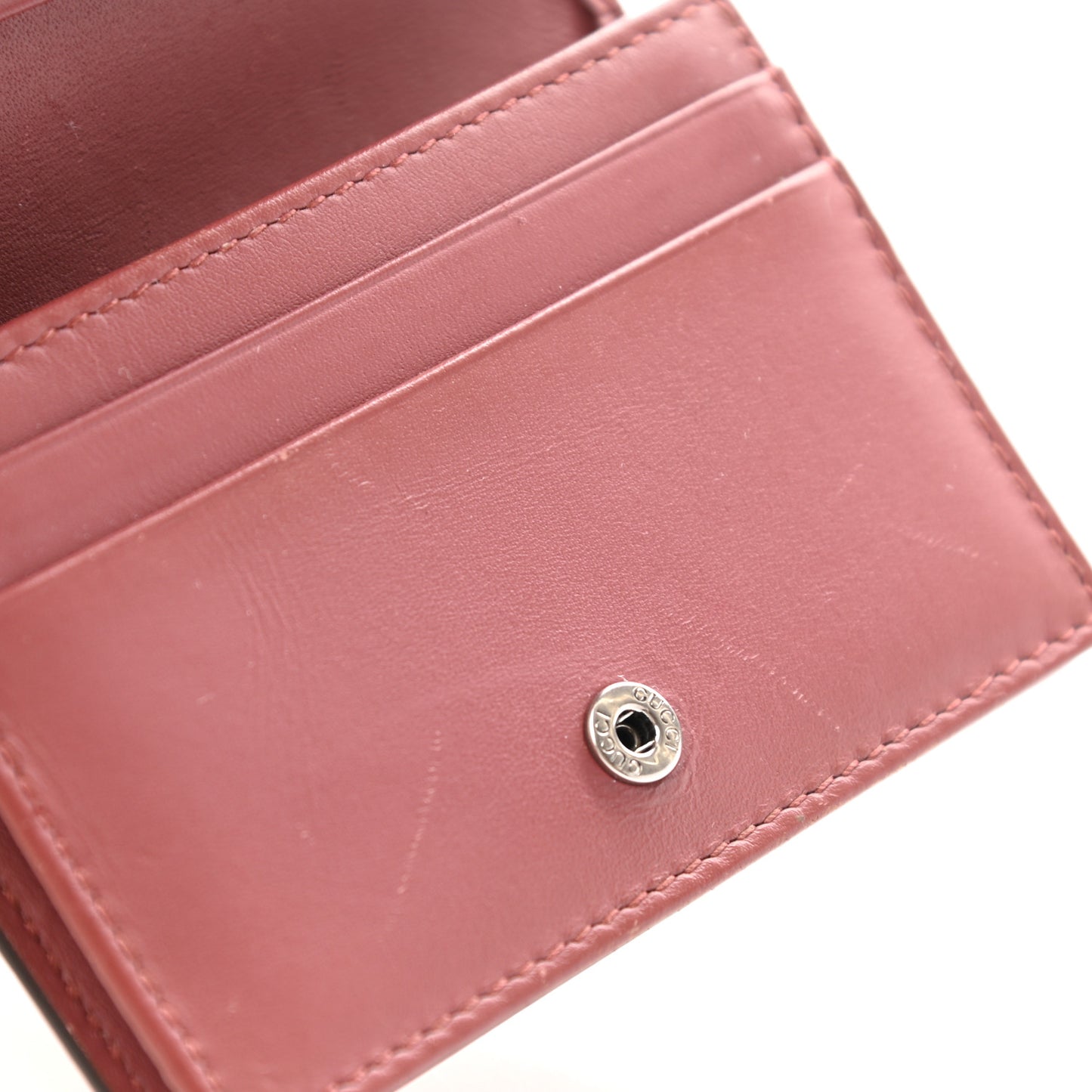 GG Supreme Monogram Blooms Card Case Wallet Beige Multicolor Dry Rose