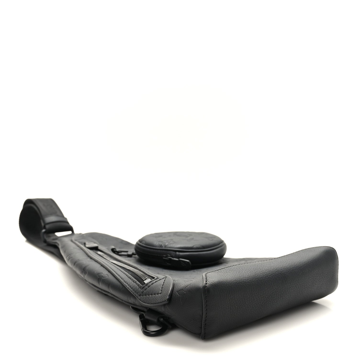 Louis Vuitton Calfskin Shadow Monogram Duo Slingbag Black 4 of 10