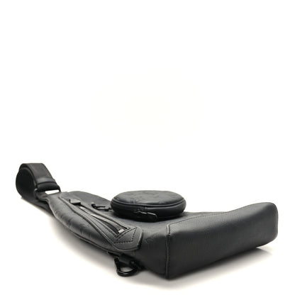 Louis Vuitton Calfskin Shadow Monogram Duo Slingbag Black 4 of 10