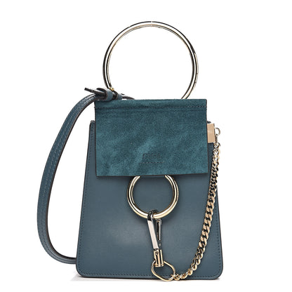 Chloe Suede Calfskin Mini Faye Bracelet Bag Majolica Blue 1 of 8