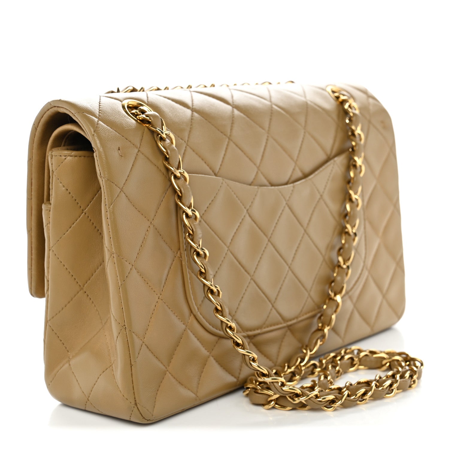 Chanel Lambskin Quilted Medium Double Flap Beige 3 of 14