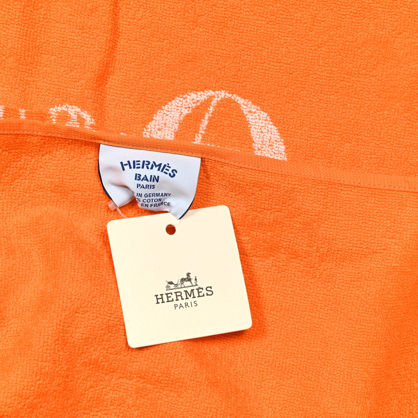 Cotton Terry Yachting Tattoo Cordages Beach Towel Orange Kumquat