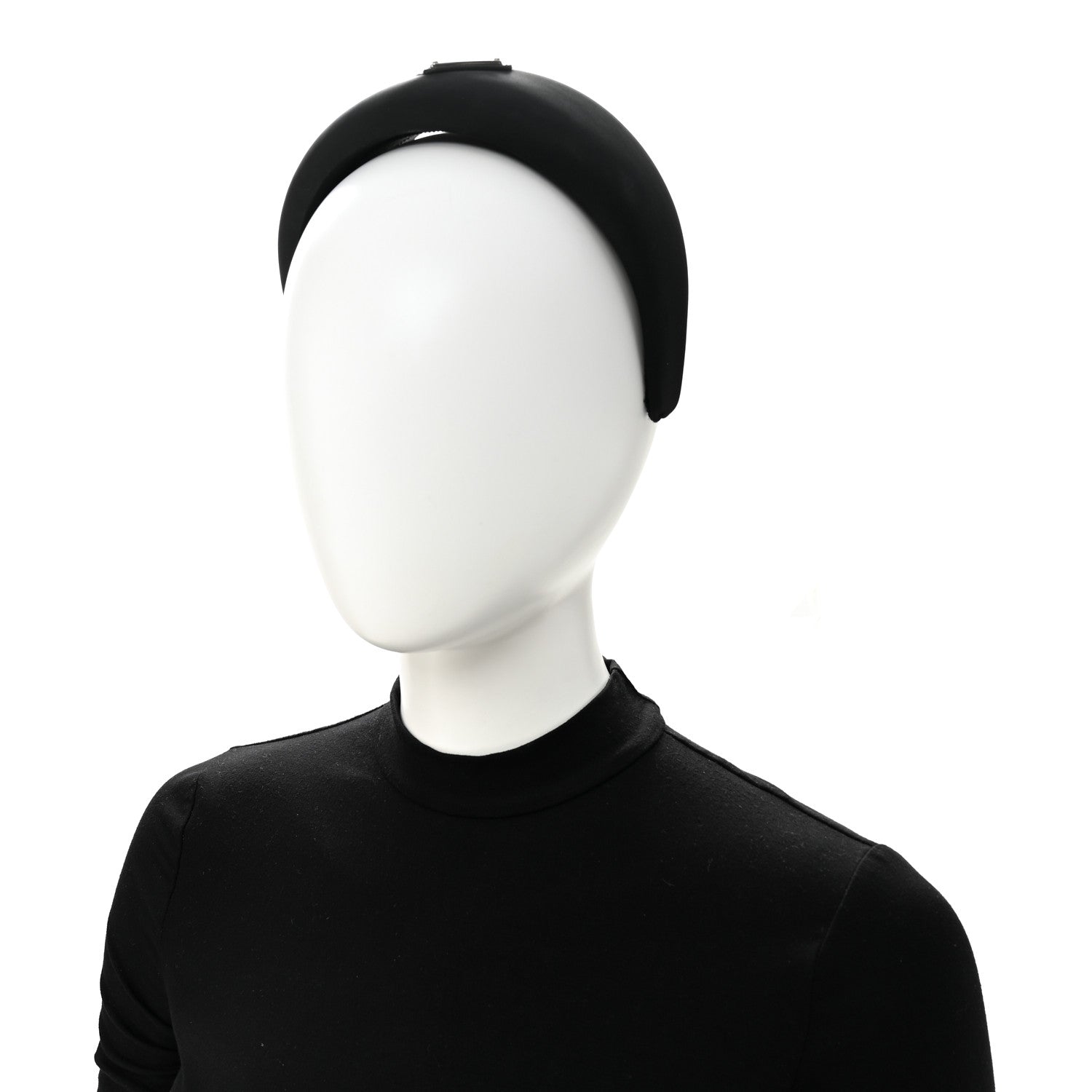 Prada Re-Nylon Metal Triangle Logo Headband Black 2 of 6