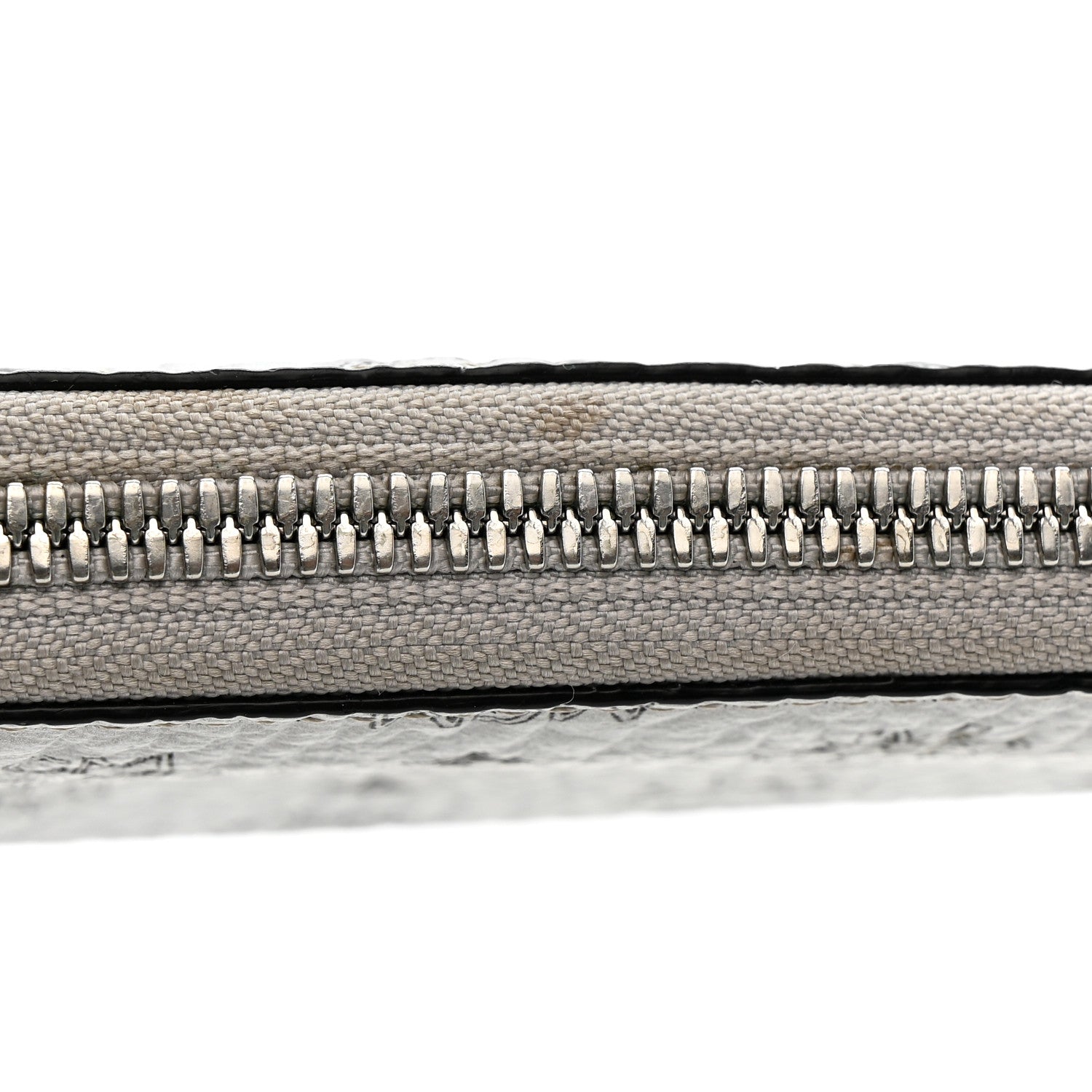 MCM Metallic Visetos Large Zip Around Wallet Silver 1807568